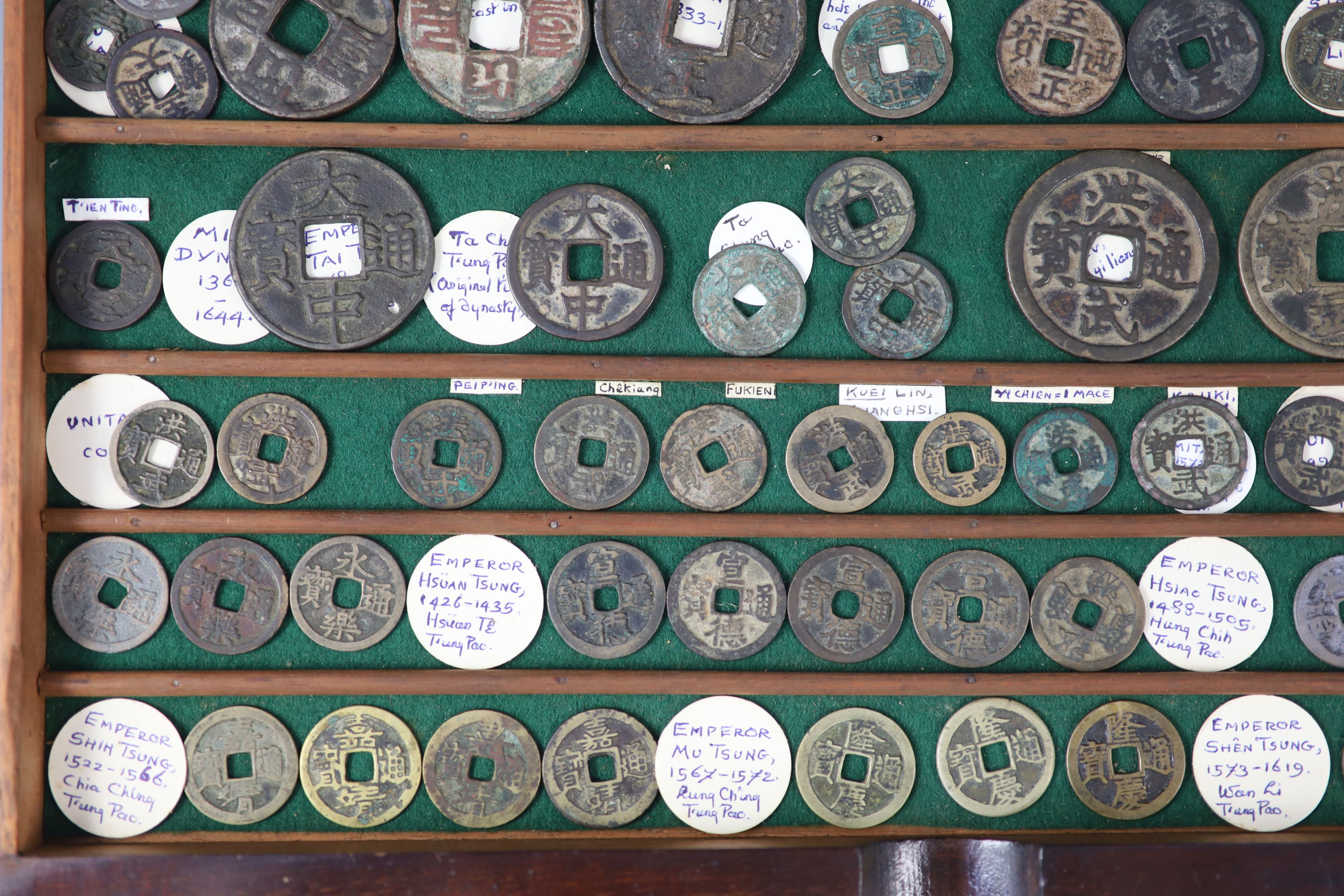 China, 77 Ancient bronze and iron round coins, Tatar, Yuan and Ming dynasties (907-1619),